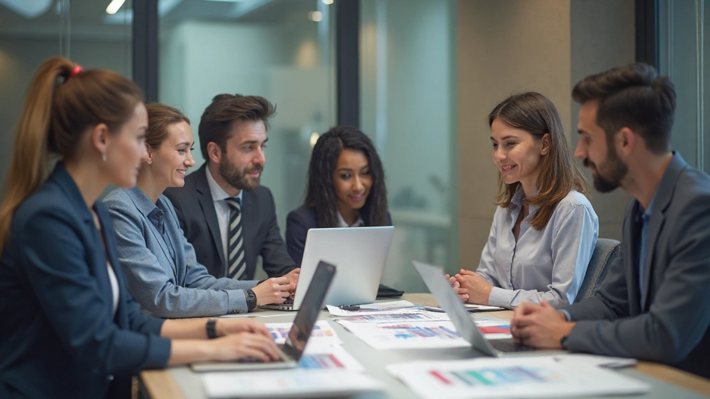 Команда поддержки обсуждает метрики удовлетворённости клиентов